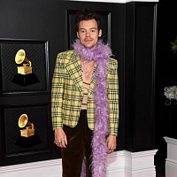 Harry na červeném koberci udílení cen Grammy 2021